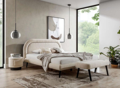 Schlafzimmer Set Weiß Bett Elegantes 2x Nachttische Luxus Holz Modern 3tlg.